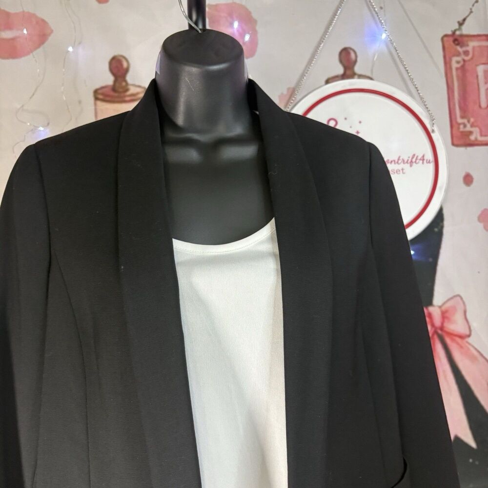 VINCE black  Blazer / Jacket  Size 8 Fully  Lined Lapel Open Front - Picture 5 of 12